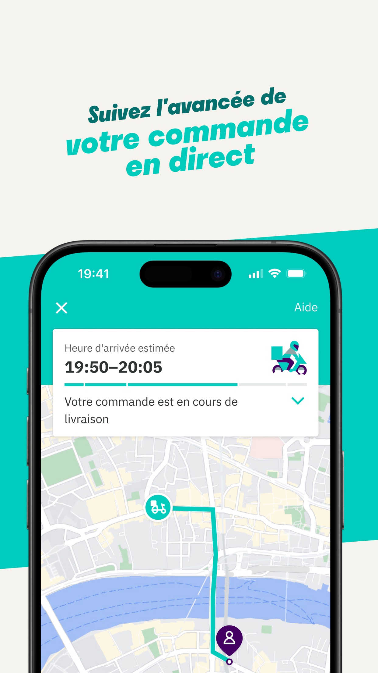 Capture App Store 5 : Suivi live : fenêtre d’ETA, carte, aide