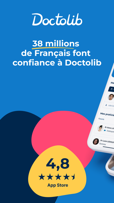 Écran d’accueil de Doctolib