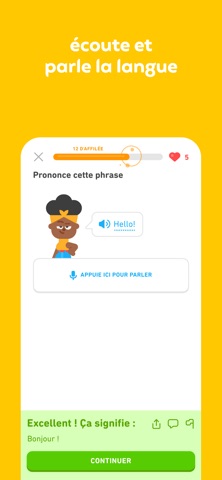 Capture App Store 4 de Duolingo : Prononcer : l’action devient coûteuse