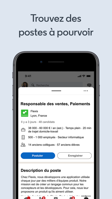 Écran d’accueil de LinkedIn