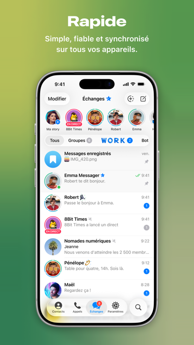 Écran d’accueil de Telegram