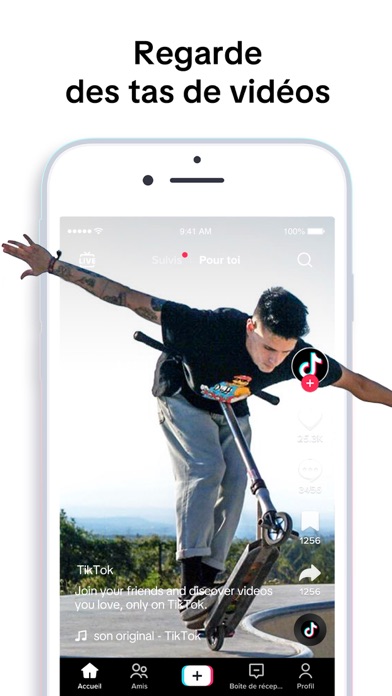 Écran d’accueil de TikTok