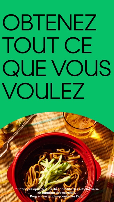Écran d’accueil d’Uber Eats