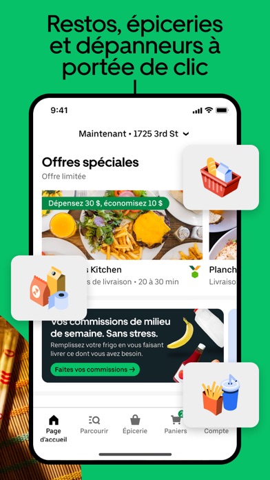 Capture App Store 2 de Uber Eats : Écran de travail : le geste quotidien