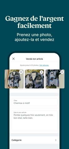 Capture App Store 2 de Vinted : Écran de travail : le geste quotidien