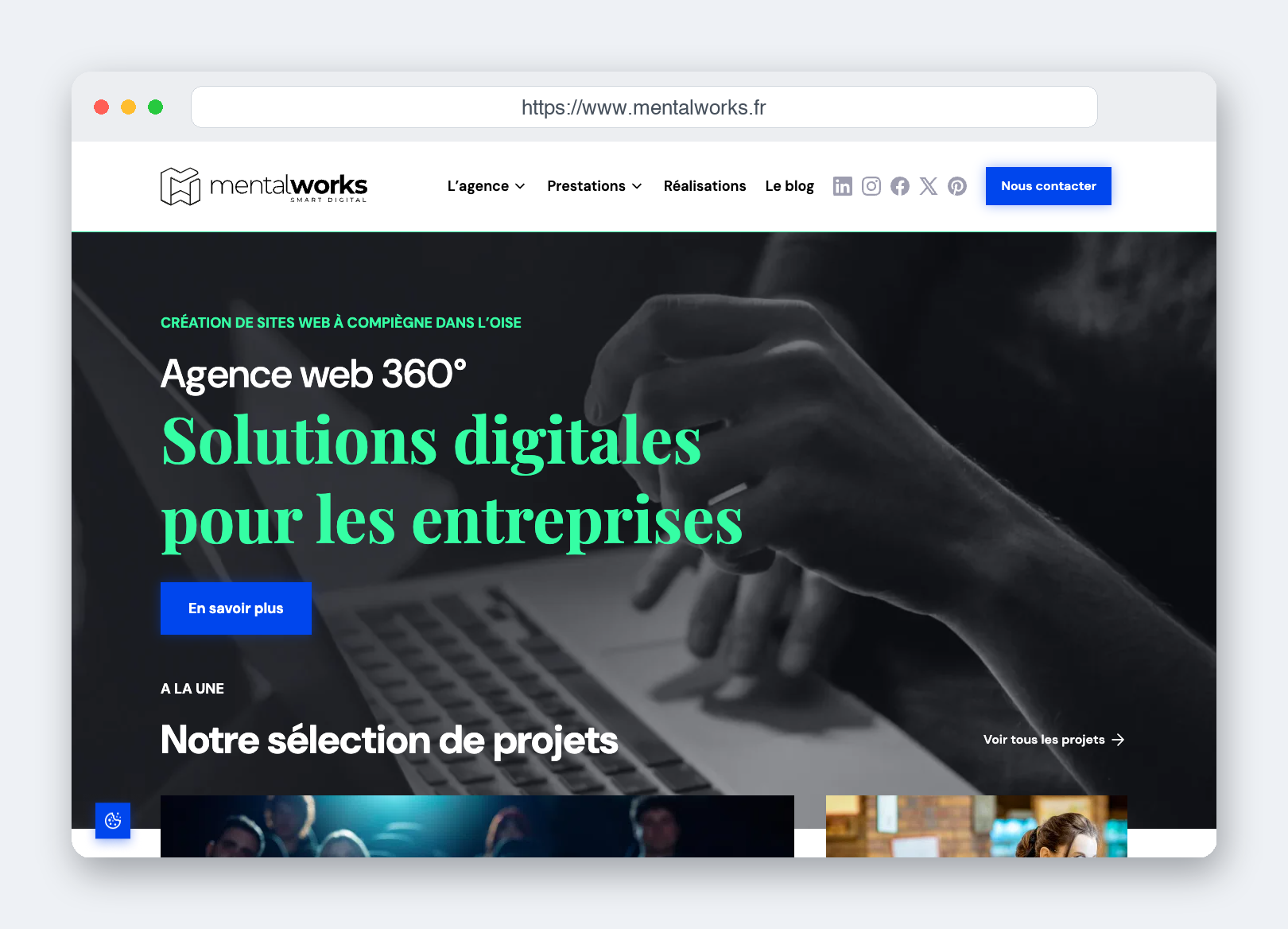 Le site de Mentalworks, capture août 2026