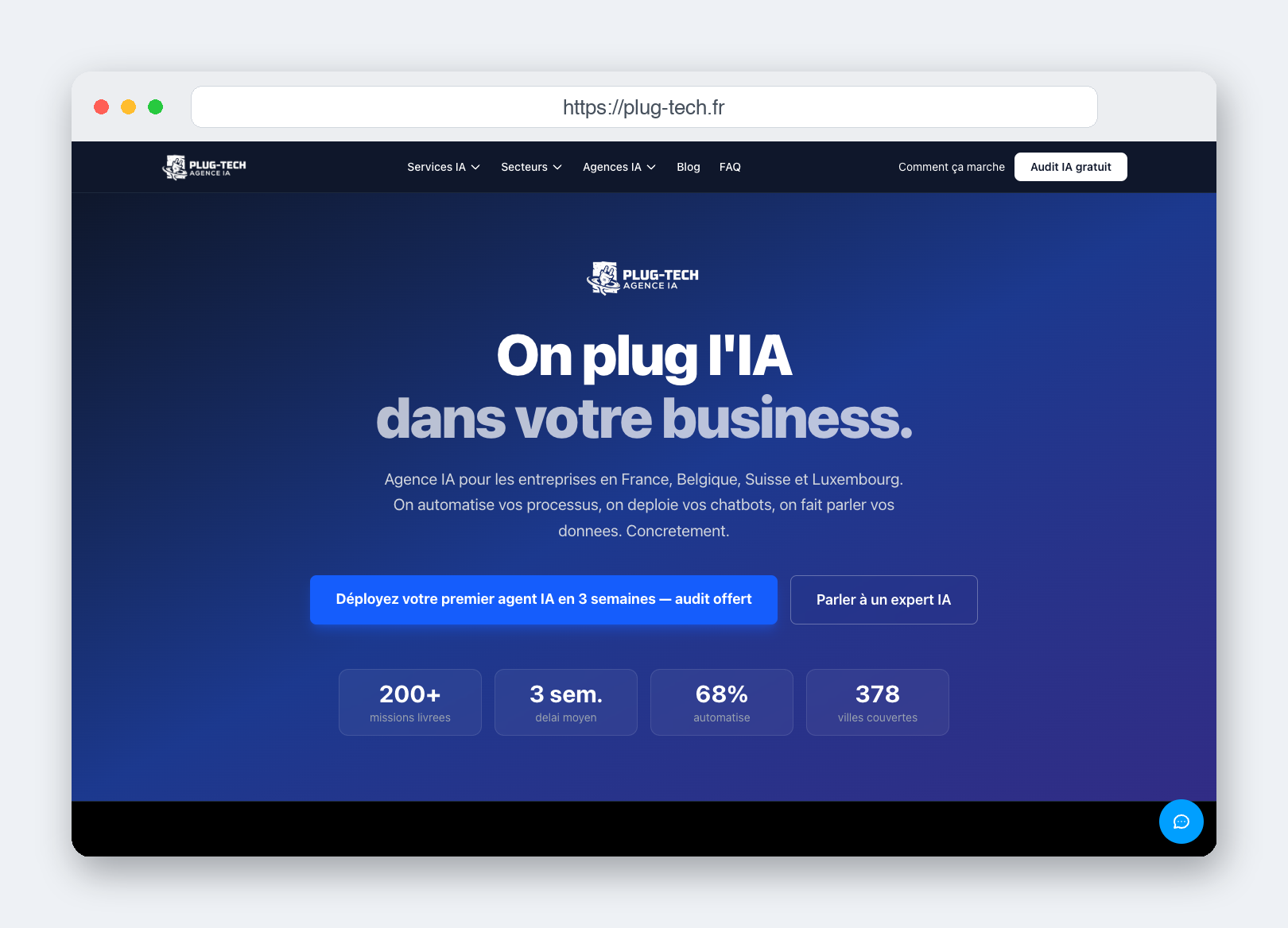 Le site de Plug-Tech, capture août 2026