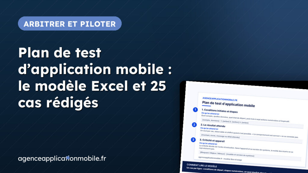 Couverture de la fiche plan de test, avec un aperçu du tableur de cas de test