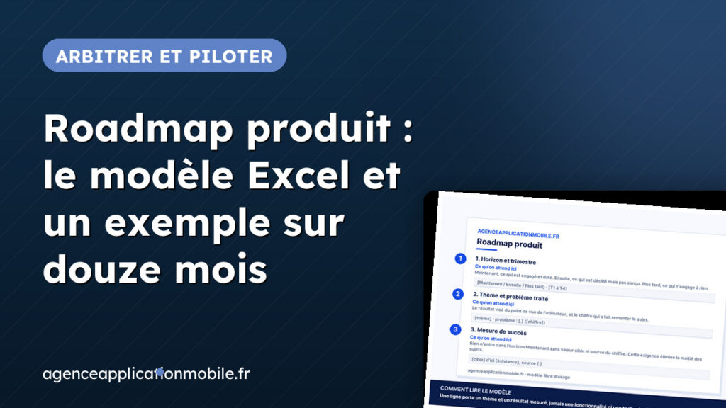 Couverture de la fiche roadmap produit, avec un aperçu du tableur de roadmap